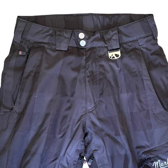 Marker Ski Snowboard Pants Womens 4 Rare Grey Checkerboard Plaid Print Insulated - Picture 2 of 15
